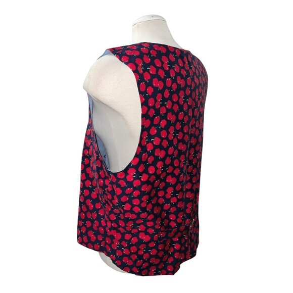 Vintage Apple Print Button-Up Vest Sz Large (Unsized) Womens  with Apple Buttons - Picture 7 of 13